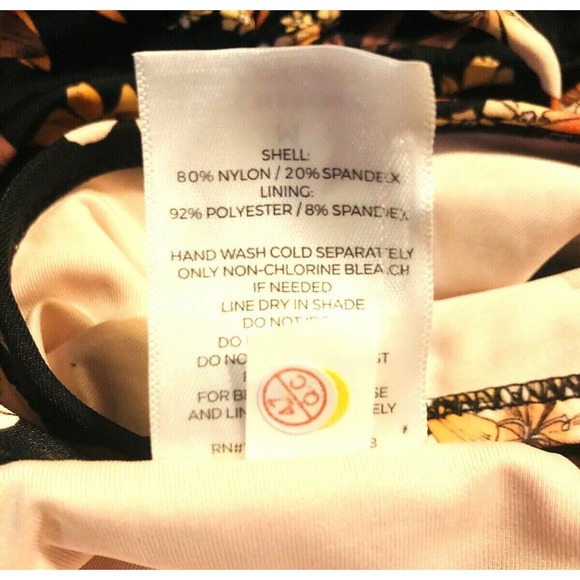 Shade N Shore Black Floral Convertible Open Back One Piece Swimsuit Size Medium - Picture 10 of 10